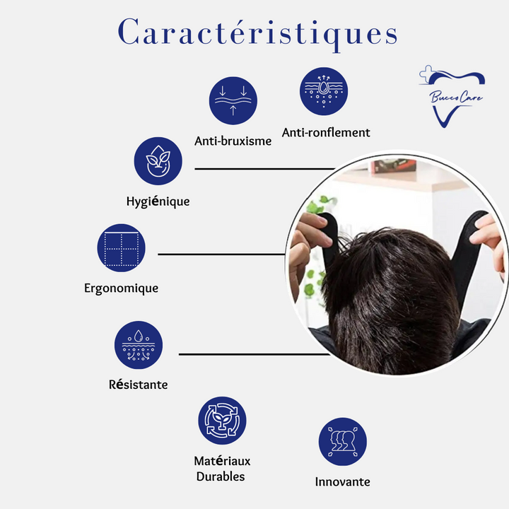 Orthèse anti-ronflement ergonomique bleue, conçue pour le confort et la réduction du bruit nocturne. Solution apnée du sommei
