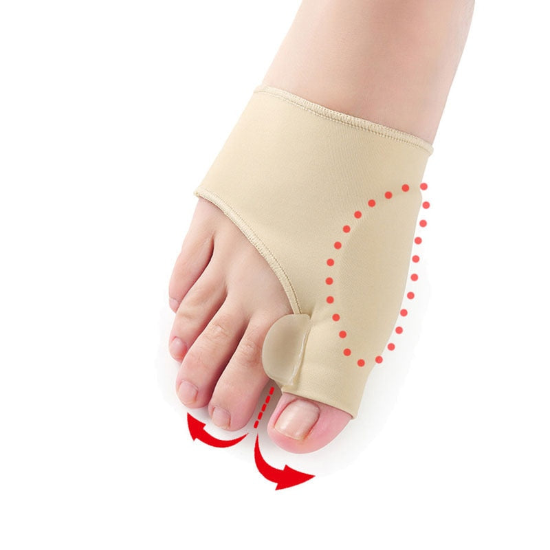 Orthèses hallux valgus en gel polymère. Soulagement douleur pied. Confort et correction douce.