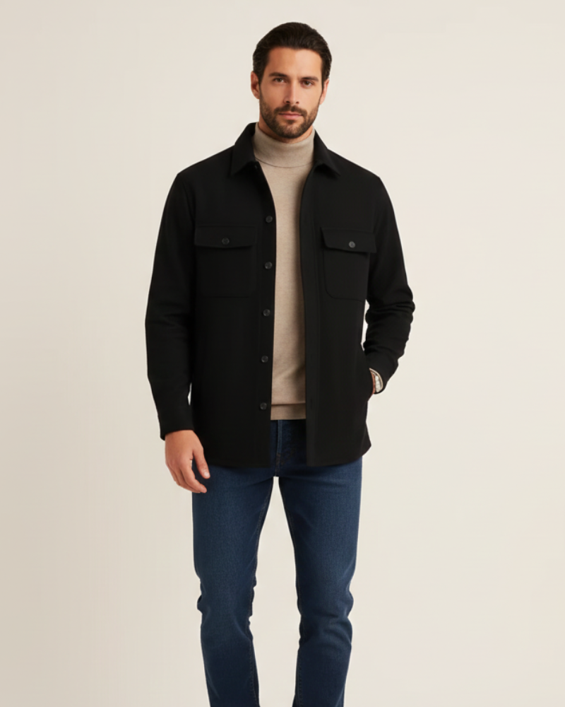 Veste chemise homme polyvalente, overshirt casual chic pour style urbain moderne, parfaite comme couche printemps automne.
