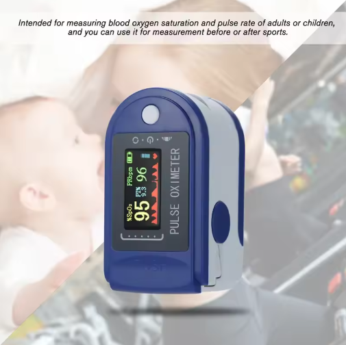 Oxymètre de pouls digital portable.  Mesure précise du SpO2 et de la fréquence cardiaque.  Affichage clair.