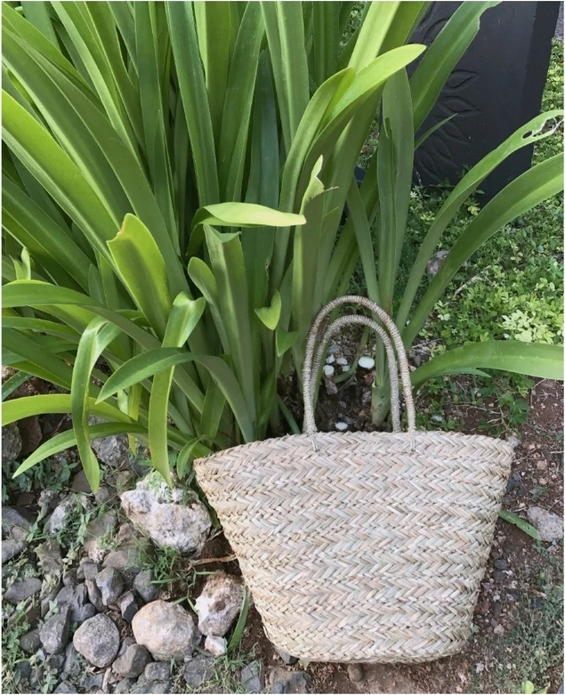 Panier de plage en paille tressée pour femme, grand format, anses solides, idéal été.