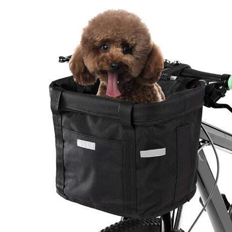 Panier vélo chien robuste, fixation renforcée, tissu Oxford. Sécurité et style pour balades canines.