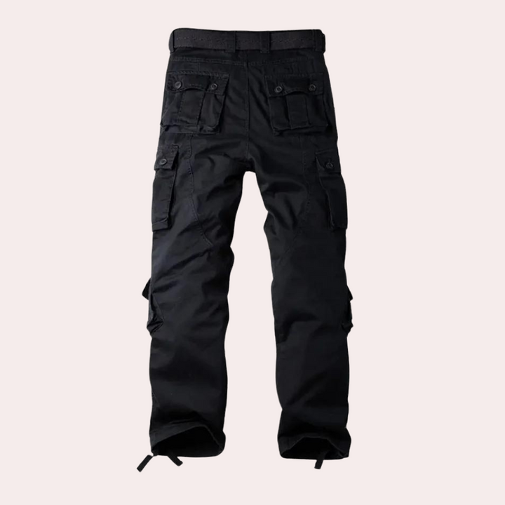Pantalon cargo homme coupe décontractée, style streetwear moderne, confortable et polyvalent pour toutes les occasions.