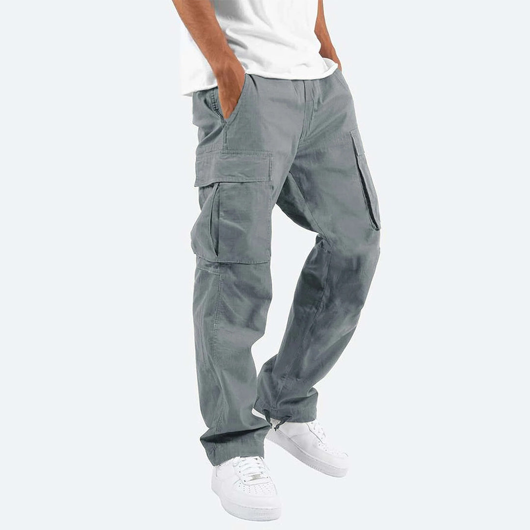 Pantalon cargo homme moderne, poches multiples, coupe élégante et confortable.