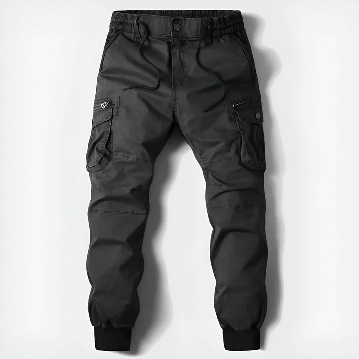 Pantalon cargo homme avec cordon de serrage, offrant confort et look décontracté moderne.