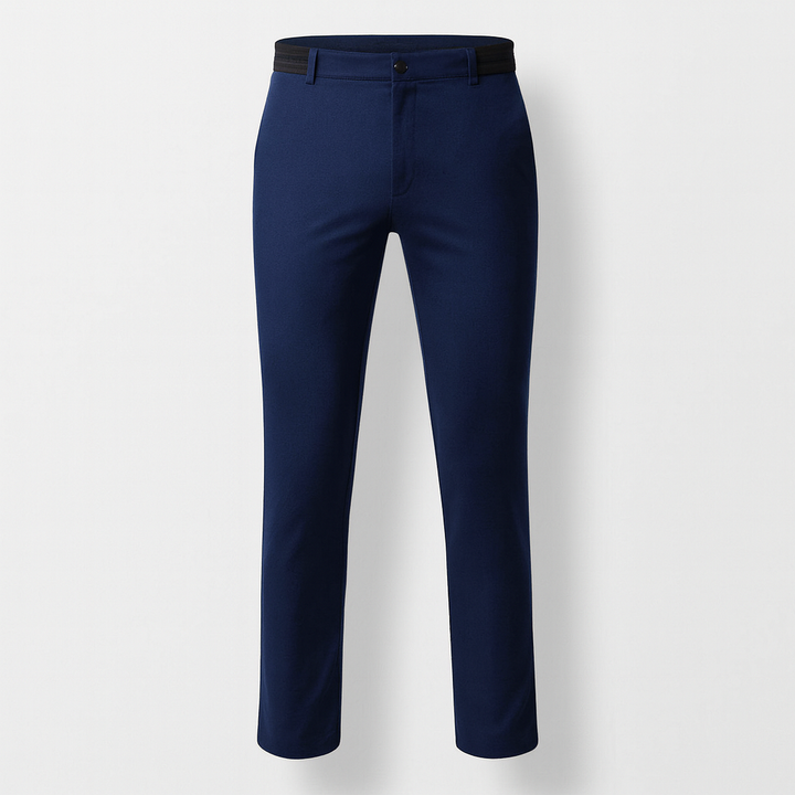 Homme portant un pantalon stretch actif élégant, parfait pour le sport, les loisirs ou un look décontracté chic et moderne.