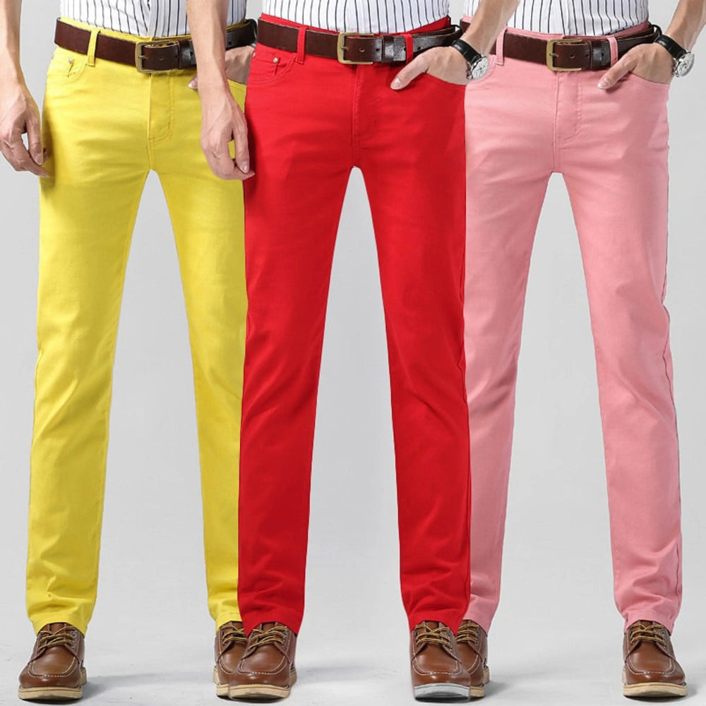Pantalon décontracté homme stretch coupe droite, tissu extensible, couleur noire pour un style moderne et confort quotidien.