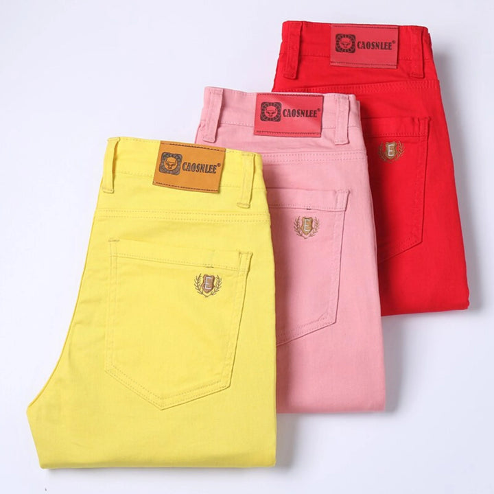 Pantalon décontracté homme stretch coupe droite, tissu extensible, couleur noire pour un style moderne et confort quotidien.
