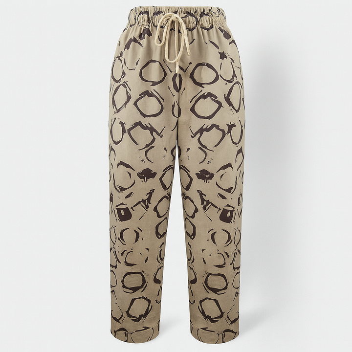 Pantalon femme élégant en coton et lin respirant, idéal pour l'été, confortable et chic.