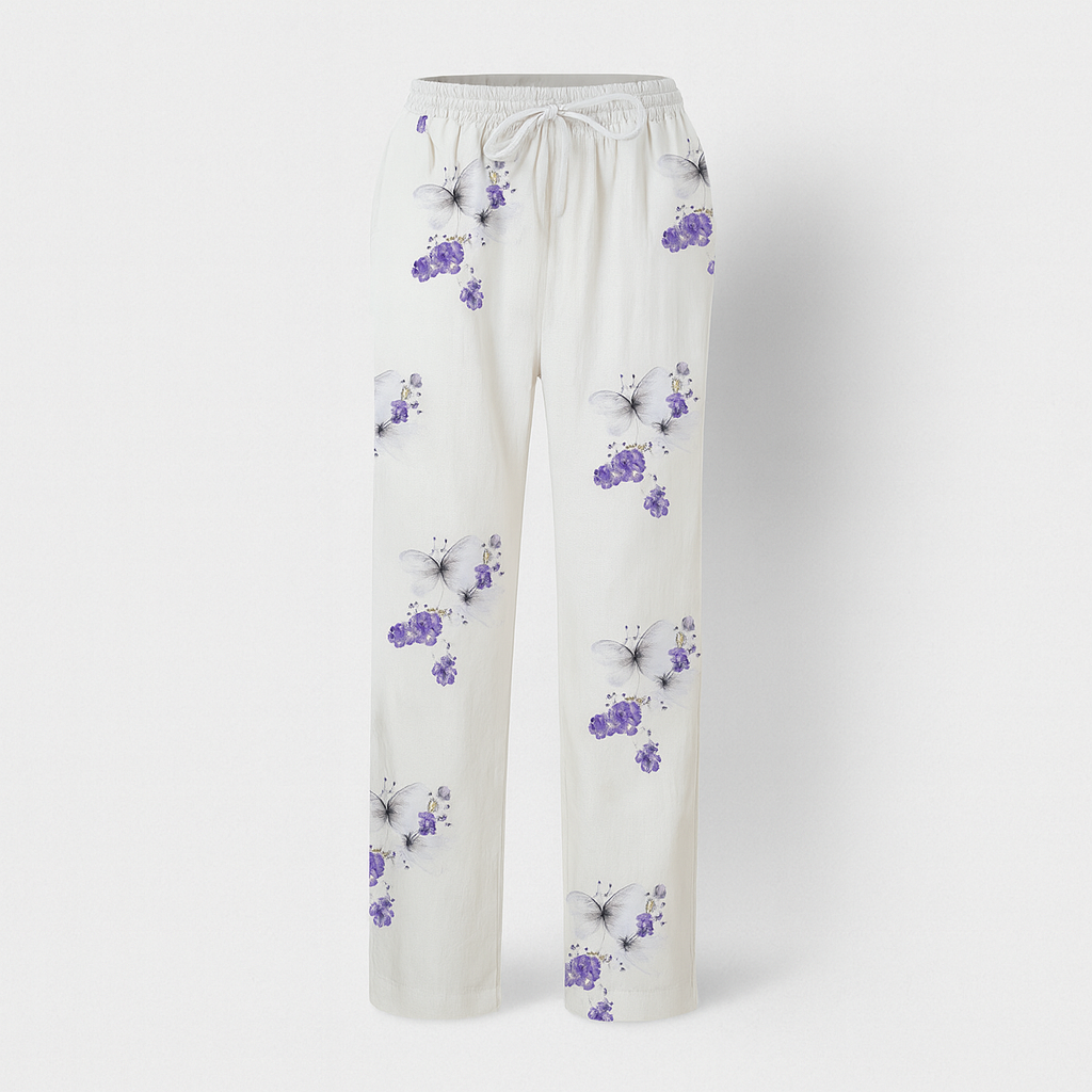 Pantalon femme en coton et lin ultra respirant et confortable, un style élégant et décontracté d'été.