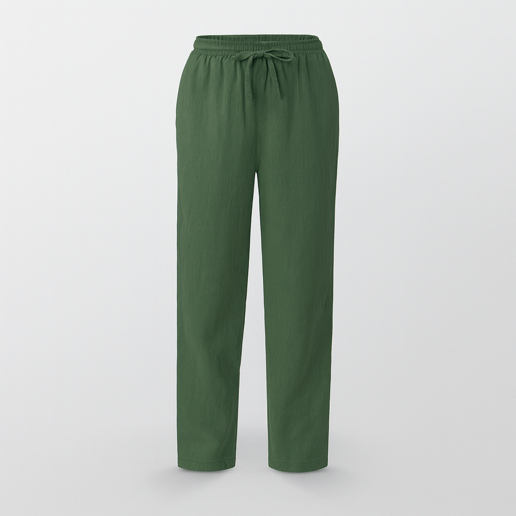 Pantalon d'été en coton et lin pour femme, léger, respirant et élégant, parfait pour le confort décontracté.