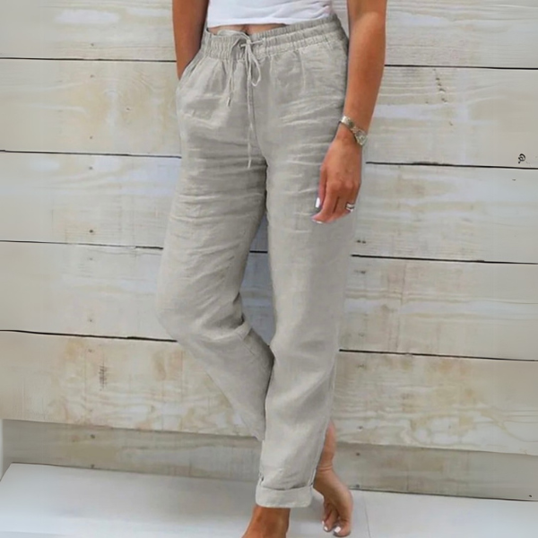Pantalon d'été fluide pour femmes, coupe ample et élégante. Parfait pour les tenues décontractées ou chic sous le soleil.