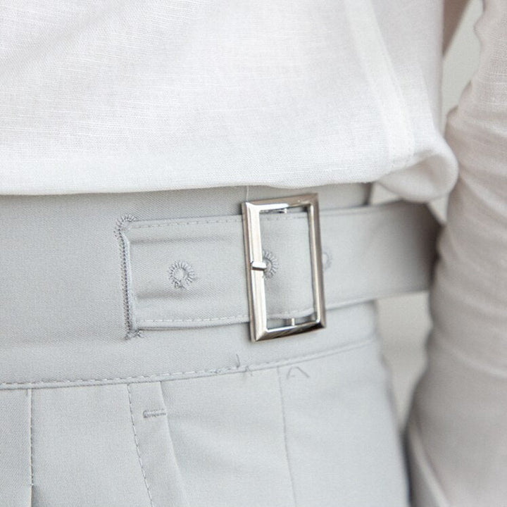 Pantalon habillé polyvalent Alboin, homme, chic, avec boucle unique, parfait pour toute occasion.