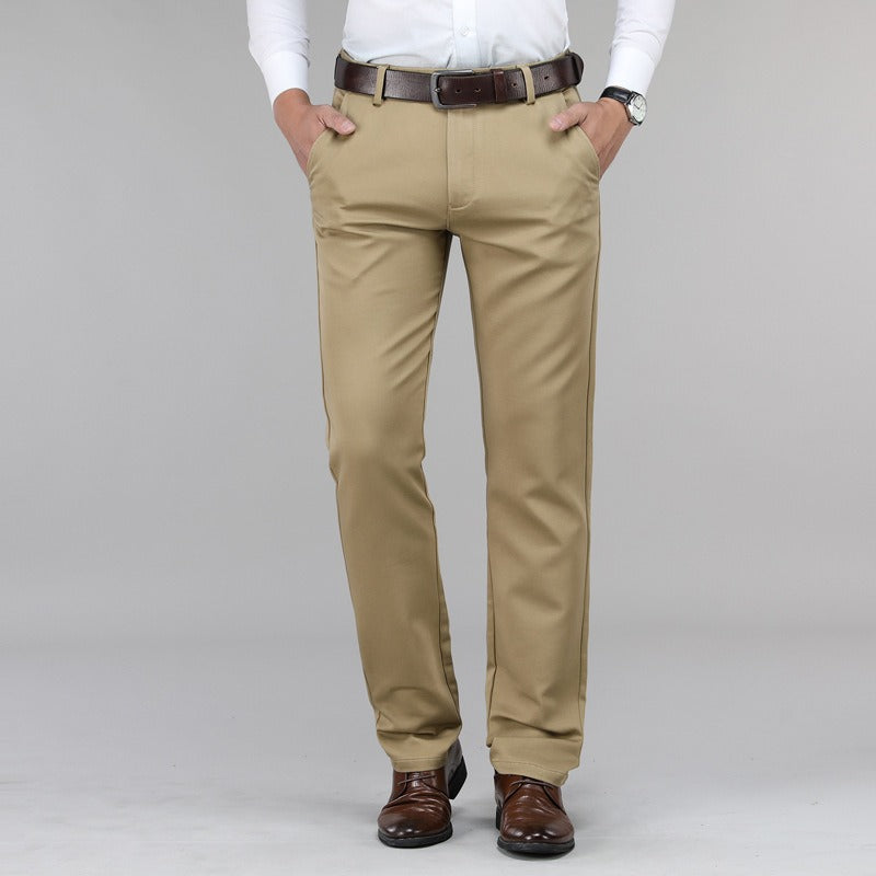 Pantalon habillé homme coupe droite élégant, idéal pour affaires, look professionnel ou cérémonie.