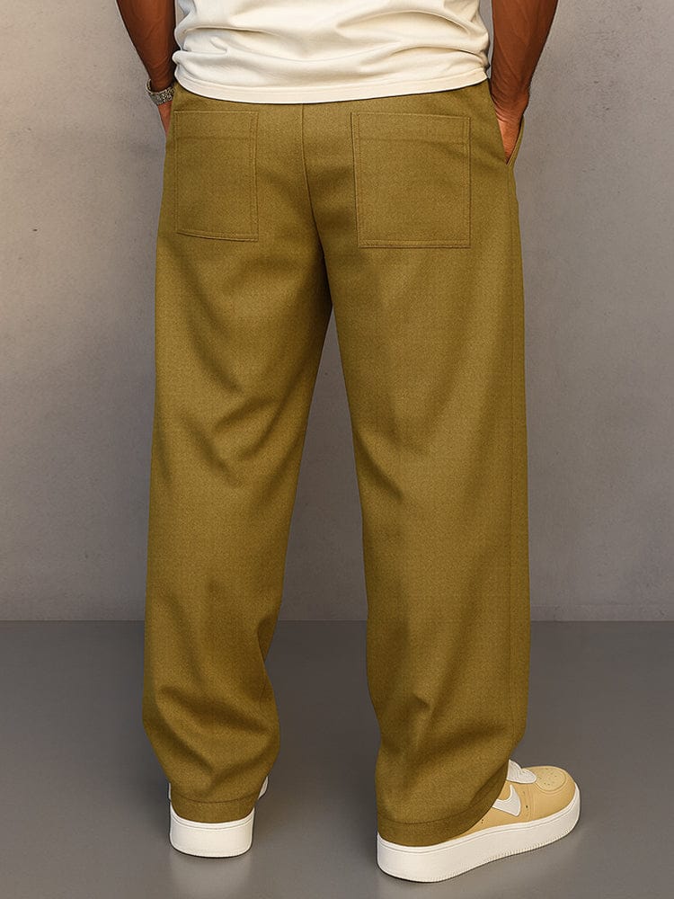 Pantalon homme en coton, jambe large, taille élastique, le confort ultime pour votre style décontracté.