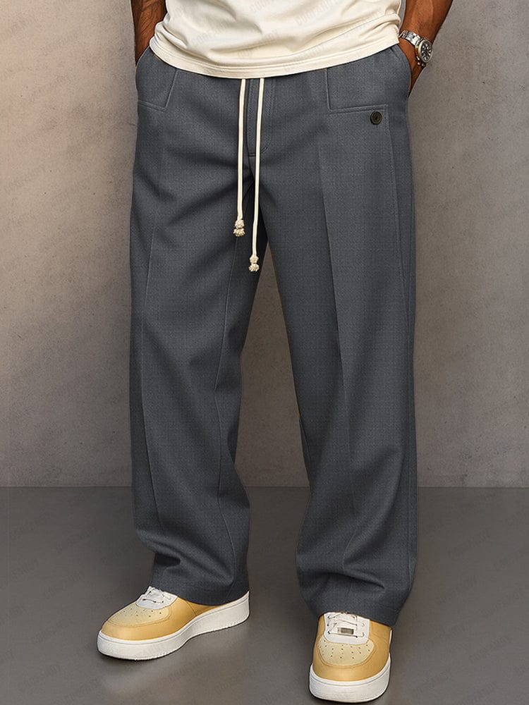 Mode homme: pantalon décontracté jambe large, confort ultime et style polyvalent.