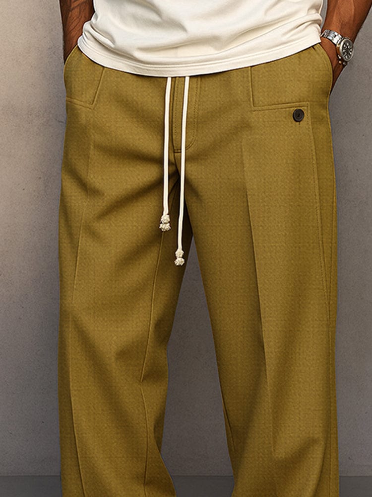 Style homme: pantalon en coton confortable, jambe large, pour un look casual et moderne.