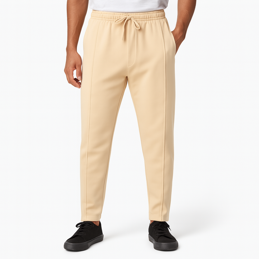 Pantalon décontracté homme, stretch et élégant, pour un look polyvalent et moderne.