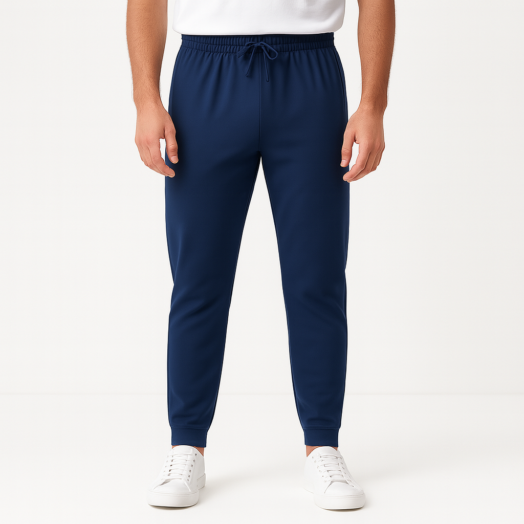 Pantalon décontracté chic pour homme, taille élastique, pour un confort et style au quotidien.
