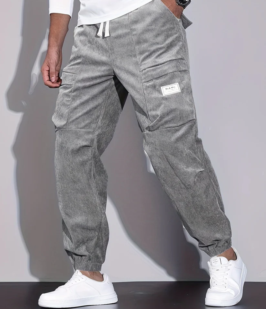 Pantalon homme élégant et décontracté, idéal bureau ou loisirs. Vêtement confortable, polyvalent pour un style stylé.