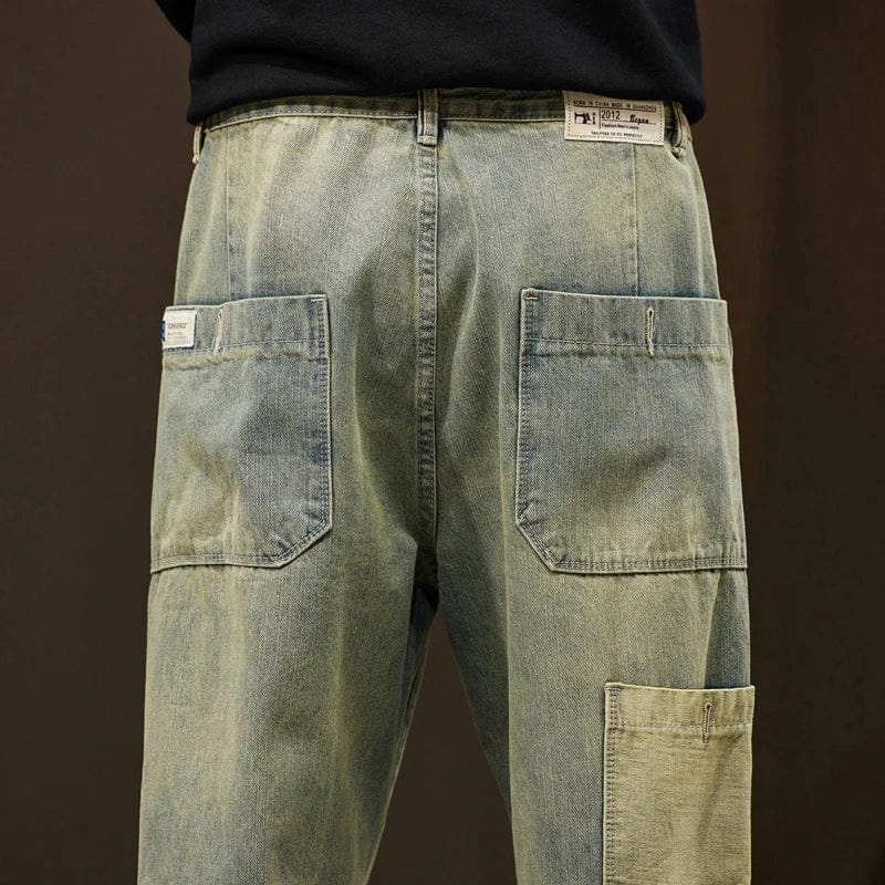 Pantalon coupe droite rétro pour homme, style élégant, parfait printemps-été.