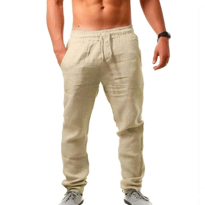 Pantalon jogger ample léger homme, idéal printemps/été, confort décontracté.