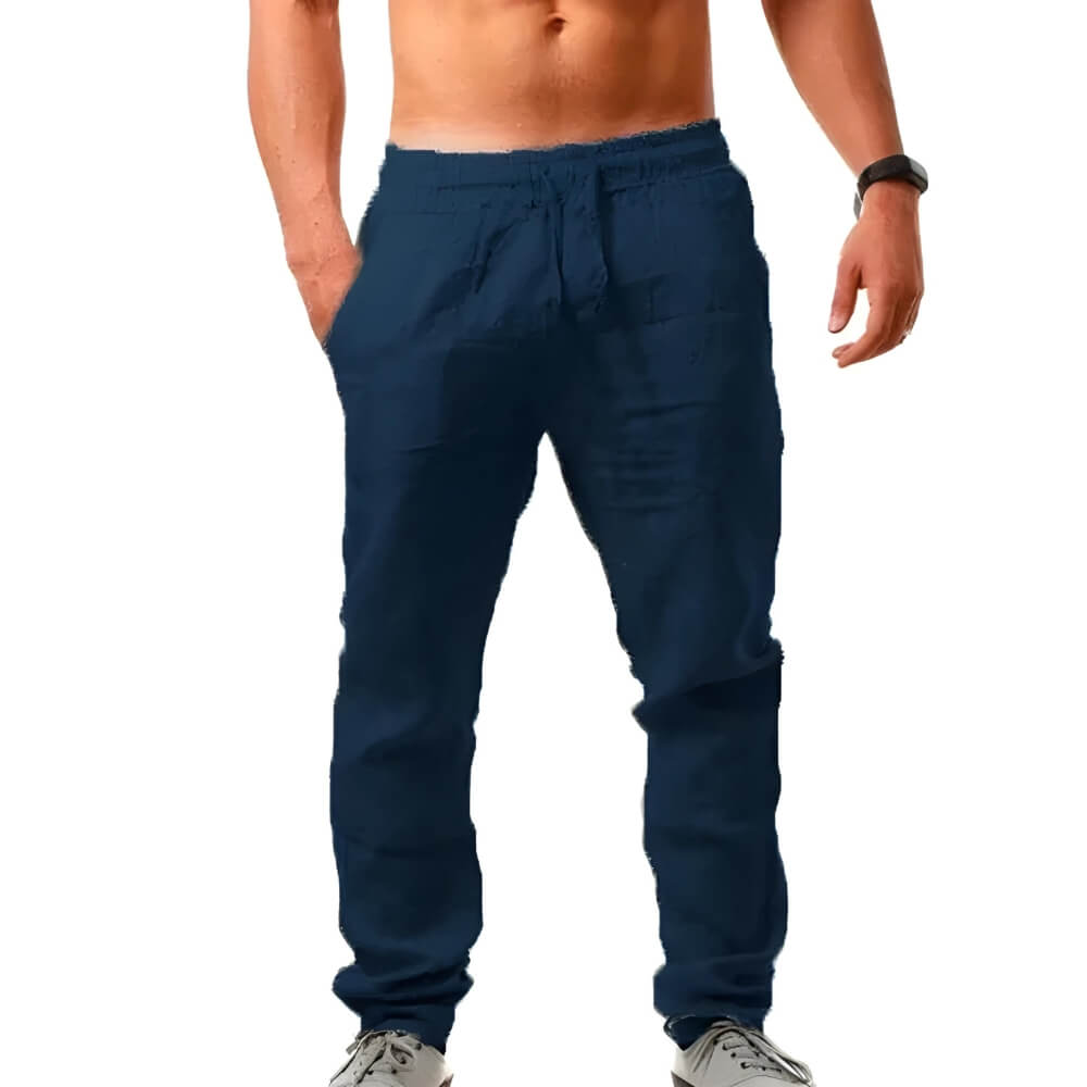 Pantalon homme ample et léger pour l'été. Jogger décontracté offrant un confort optimal et un style moderne.