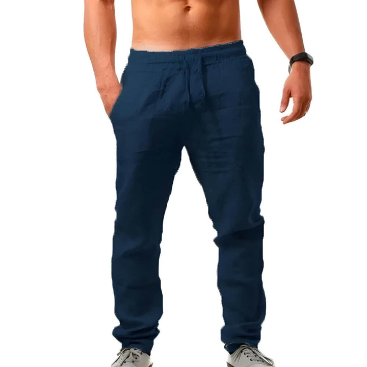 Pantalon homme ample et léger pour l'été. Jogger décontracté offrant un confort optimal et un style moderne.
