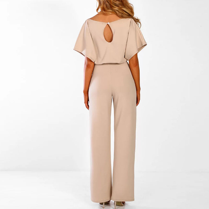Pantalon large femme, taille haute, coupe ample et confortable.  Style élégant et décontracté.