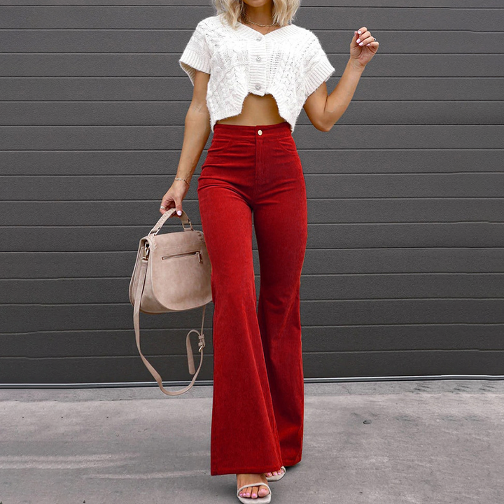 Pantalon large taille haute pour femme, ultra confortable et élégant, parfait pour le printemps et l'été.