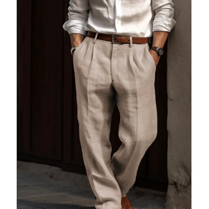 Pantalon lin femme, coupe décontractée, élégant et respirant.  Parfait pour l'été.