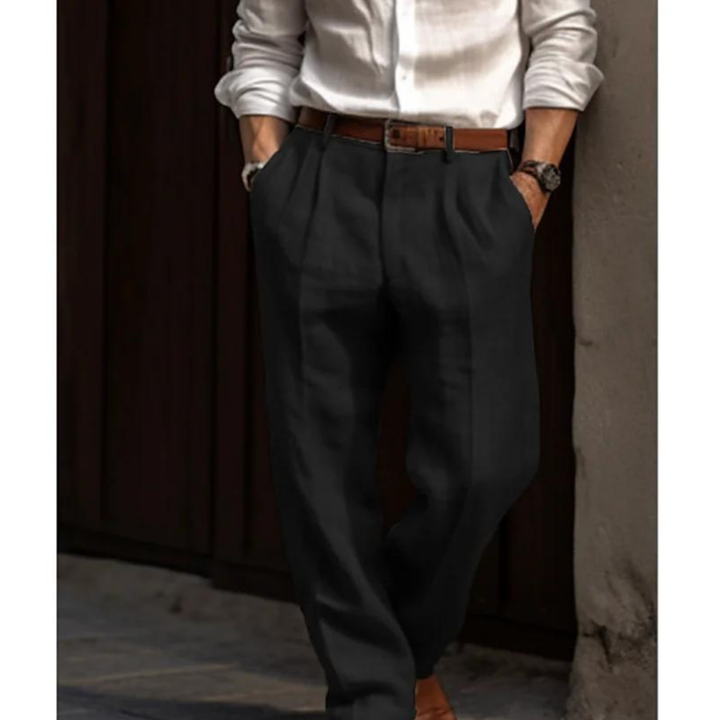 Pantalon lin femme, coupe décontractée, élégant et respirant.  Parfait pour l'été.