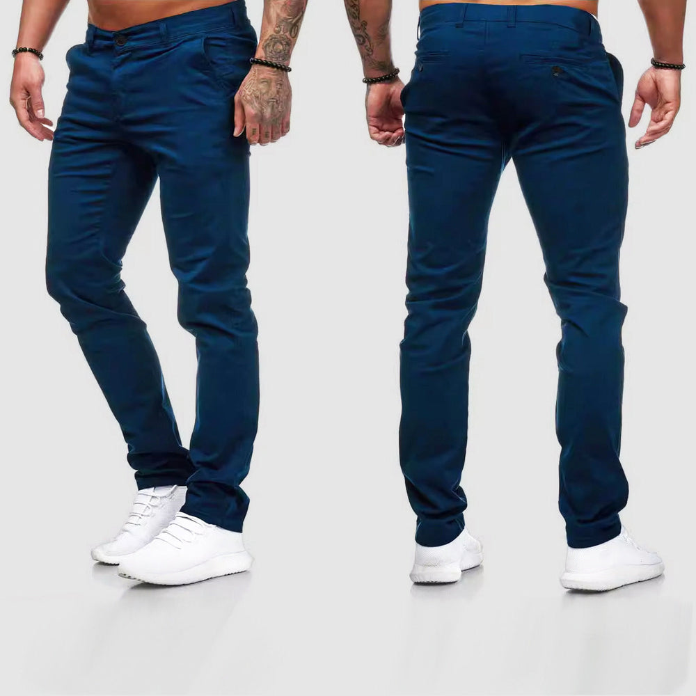 "Pantalon slim-fit droit pour hommes, élégant et décontracté, en coton doux pour un confort quotidien."