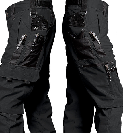 Pantalon tactique homme extensible et multipoches, offrant confort et robustesse pour le travail ou l'aventure.