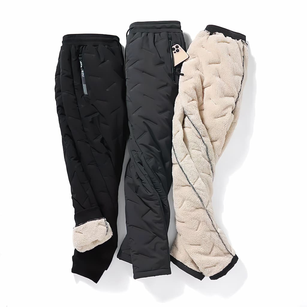 Pantalon jogging hiver femme imperméable, coupe décontractée, chaud avec doublure polaire pour le froid.