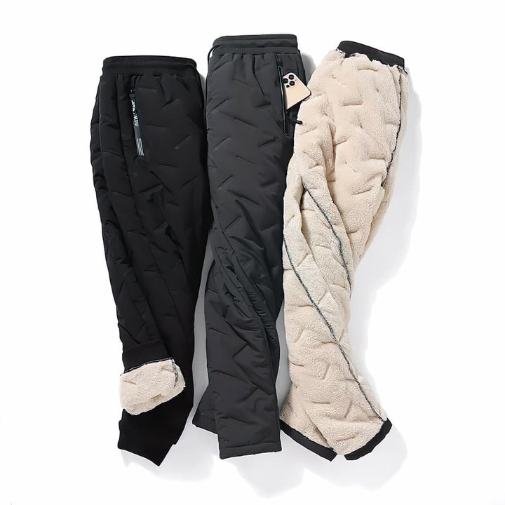 Pantalon jogging hiver femme imperméable, coupe décontractée, chaud avec doublure polaire pour le froid.