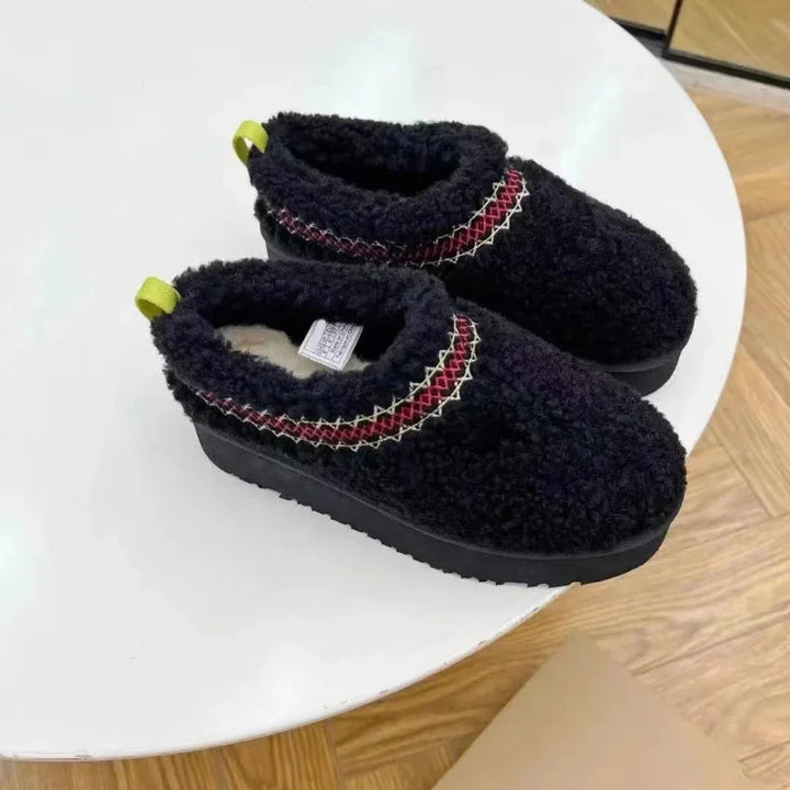 Pantoufles robustes en laine, antidérapantes et chaudes, parfaites pour la maison en hiver pour elle et lui.