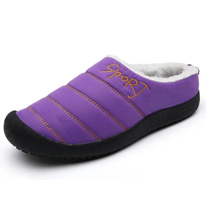Pantoufles chaudes en peluche unisexe pour intérieur, parfaites pour le confort et la chaleur hivernale.