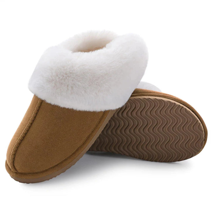 Pantoufles d'hiver Boston en fourrure pour femme et homme, chaudes et confortables pour l'intérieur.