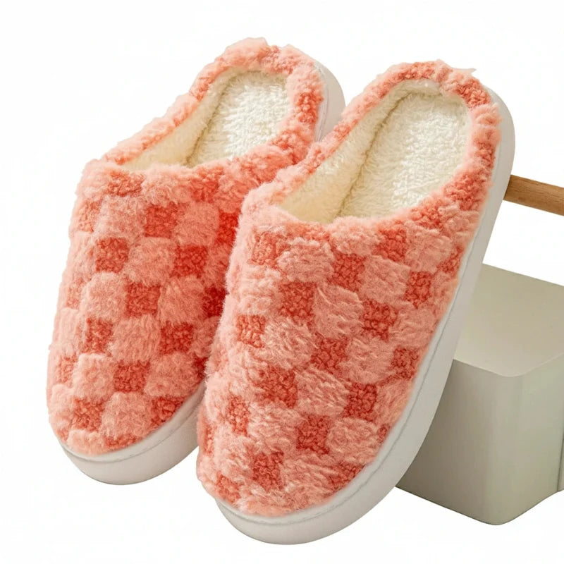 Pantoufles d'hiver chaudes en coton unisexe. Semelle antidérapante confortable pour la maison.