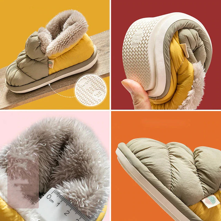 Pantoufles douces en peluche unisexe, parfaites pour garder les pieds au chaud et confortables pendant l'hiver.