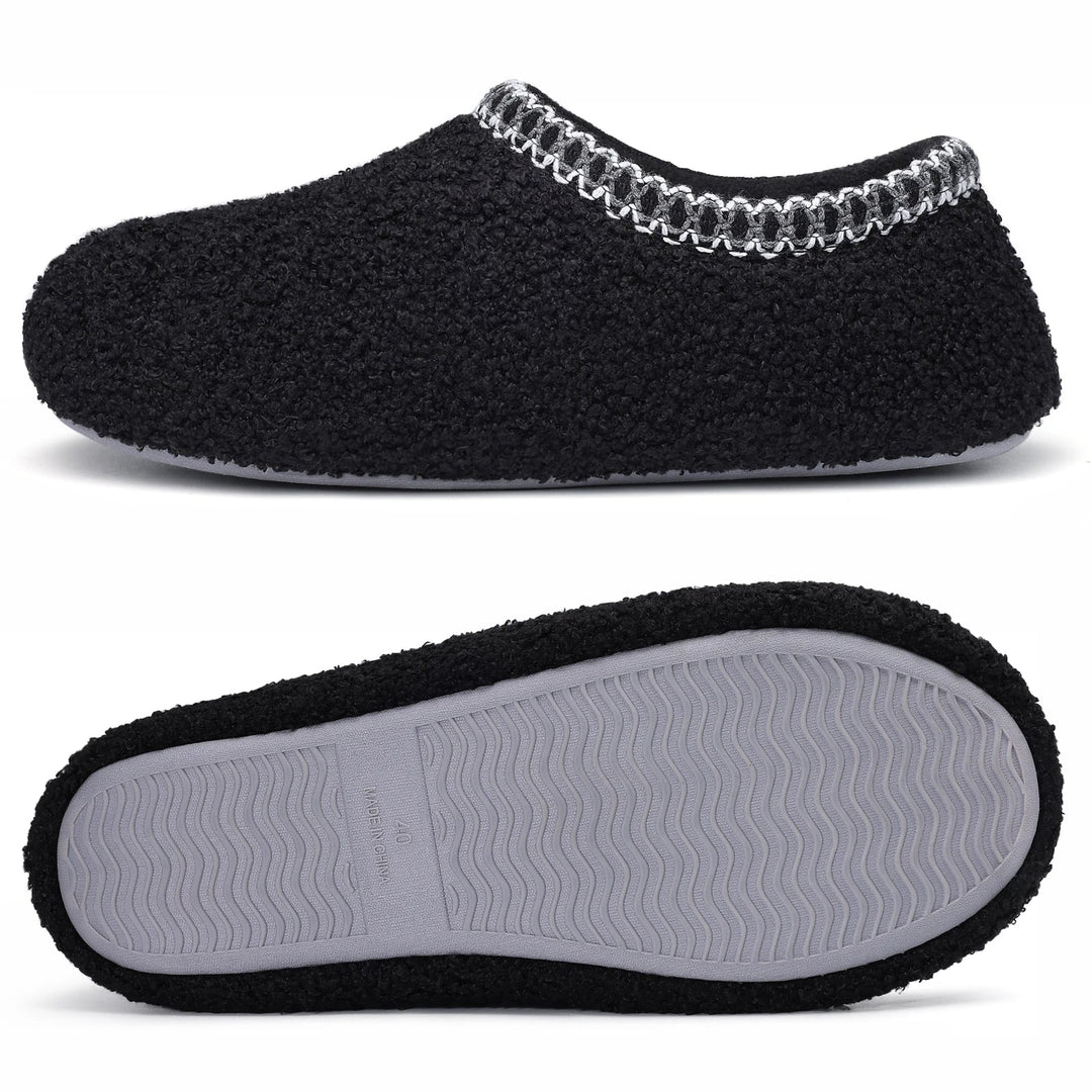 Mocassins bouclés pour femmes, fausse fourrure douce, semelle antidérapante, confort optimal.