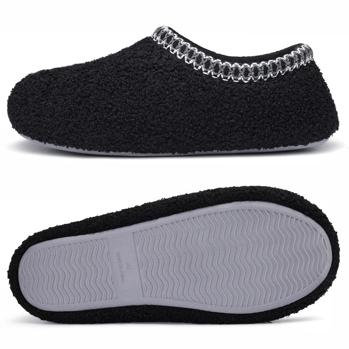 Mocassins bouclés pour femmes, fausse fourrure douce, semelle antidérapante, confort optimal.