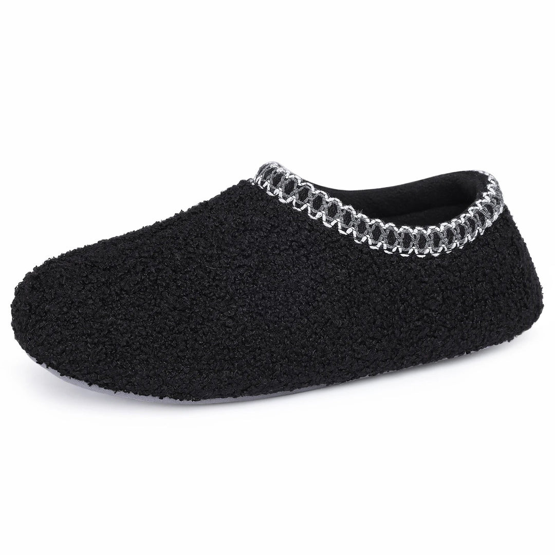 Pantoufles bouclées pour femmes, antidérapantes, confortables, parfaites pour les journées froides.