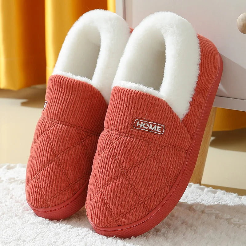 Pantoufles douillettes et chaudes pour homme, en peluche et fourrure, confort hivernal garanti.