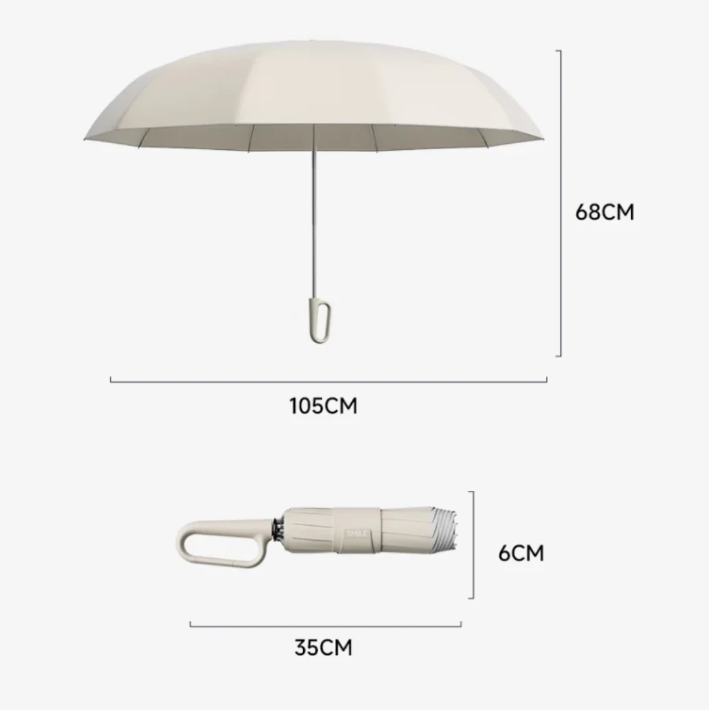 Parapluie anti-tempête réfléchissant, robuste et élégant. Protection optimale contre la pluie et le vent. Visibilité accrue d