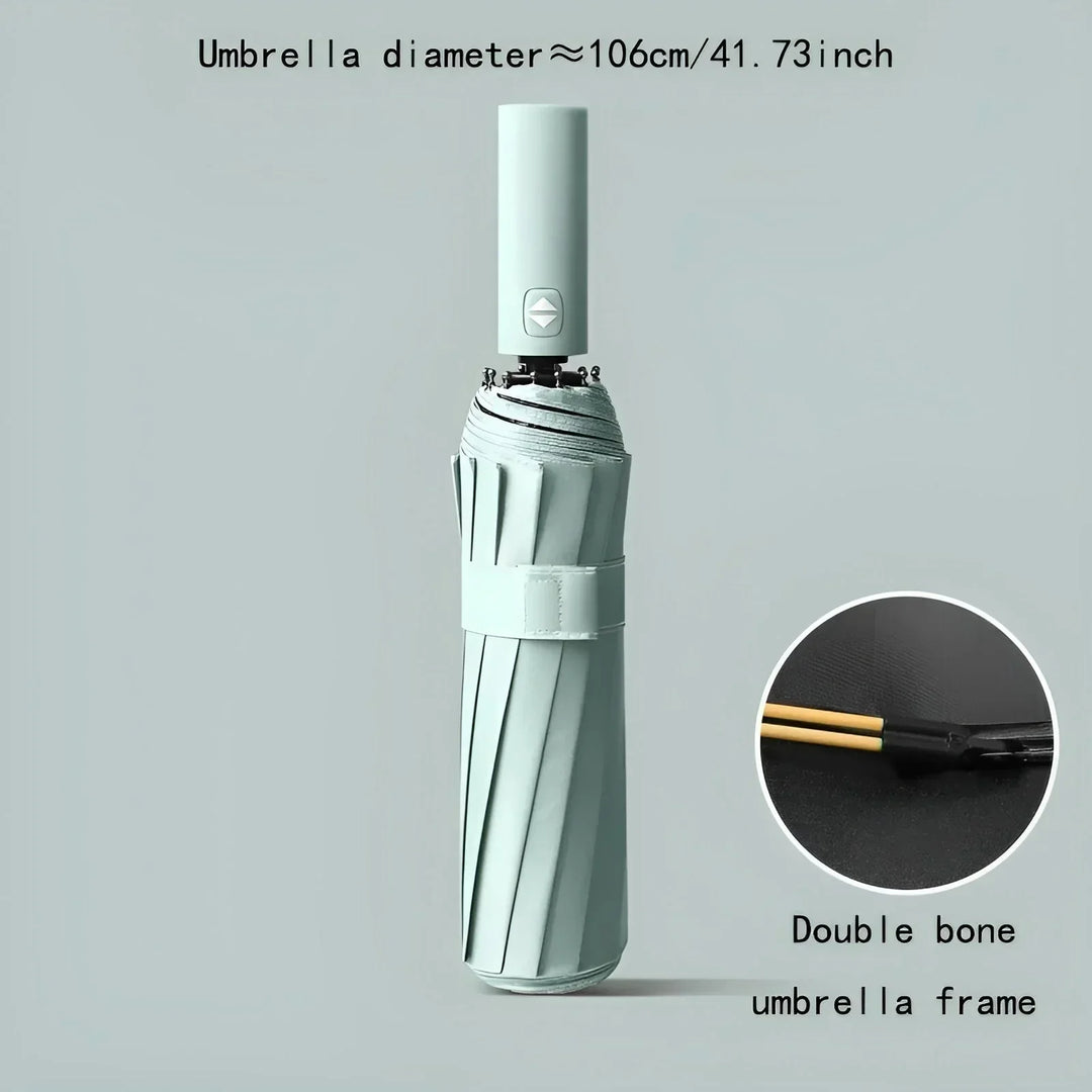 "Parapluie écologique durable beige, protection UV, matériaux recyclés, design moderne pour conditions météorologiques variée