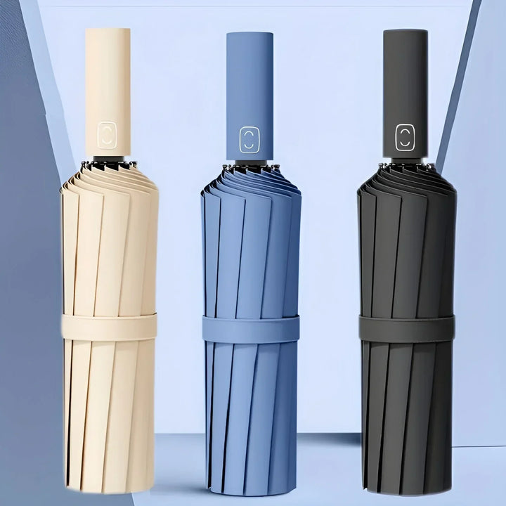 "Parapluie écologique durable beige, protection UV, matériaux recyclés, design moderne pour conditions météorologiques variée