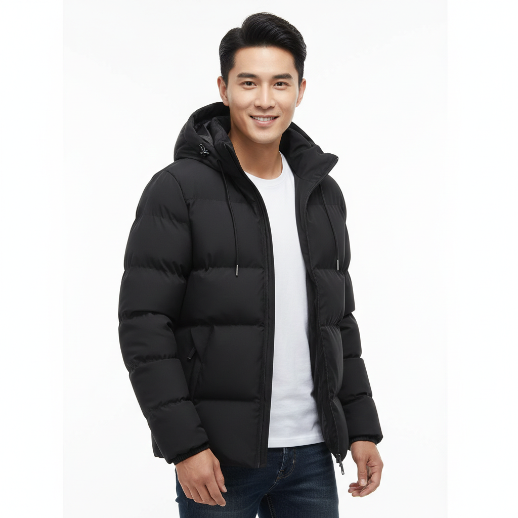 Parka d'hiver homme technique pour l'outdoor, imperméable et coupe-vent, offrant chaleur maximale contre le froid.
