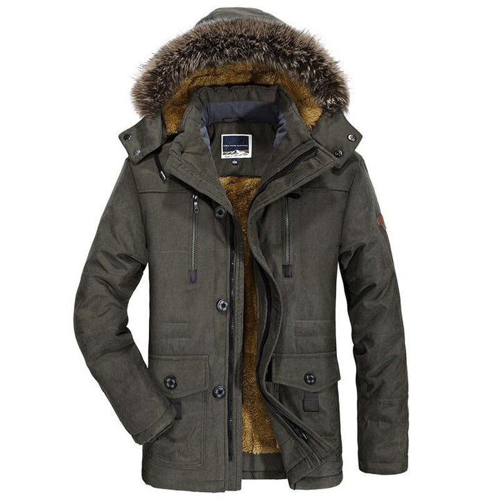 Veste parka homme chaude et confortable pour l'hiver, imperméable avec doublure polaire et capuche.